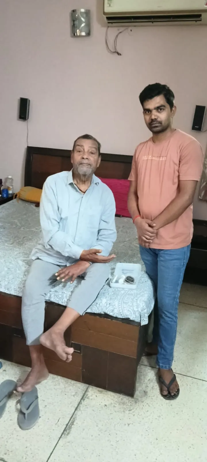 Caregiver assisting elderly patient with compassion